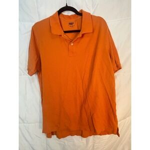 Lands End Mens Orange‎ Short Sleeve Classic Fit Polo Shirt Size L